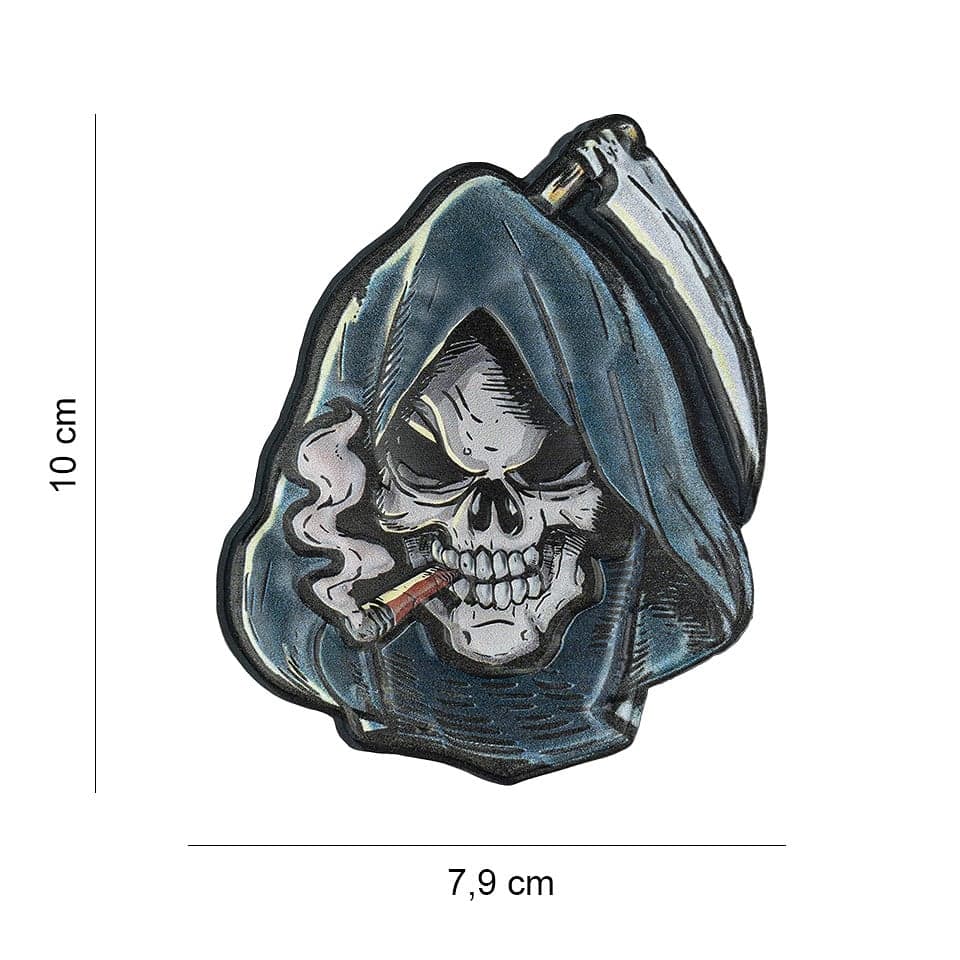 UV Skull Grim Reaper 3D PVC Patch