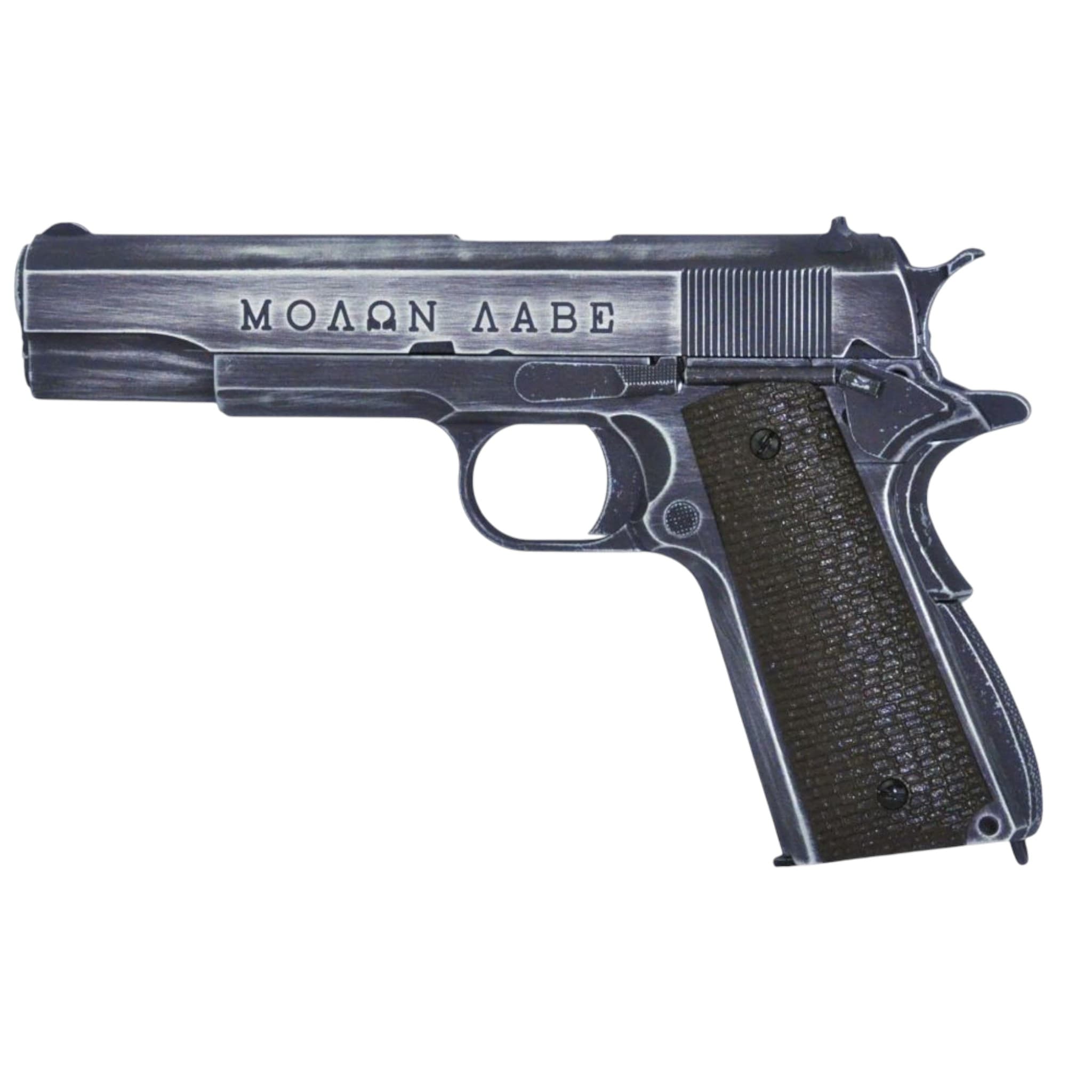 Custom “Molon Labe” 1911 Gas Blowback Pistol (Full Metal -Brown Grips – AW-NE2002)