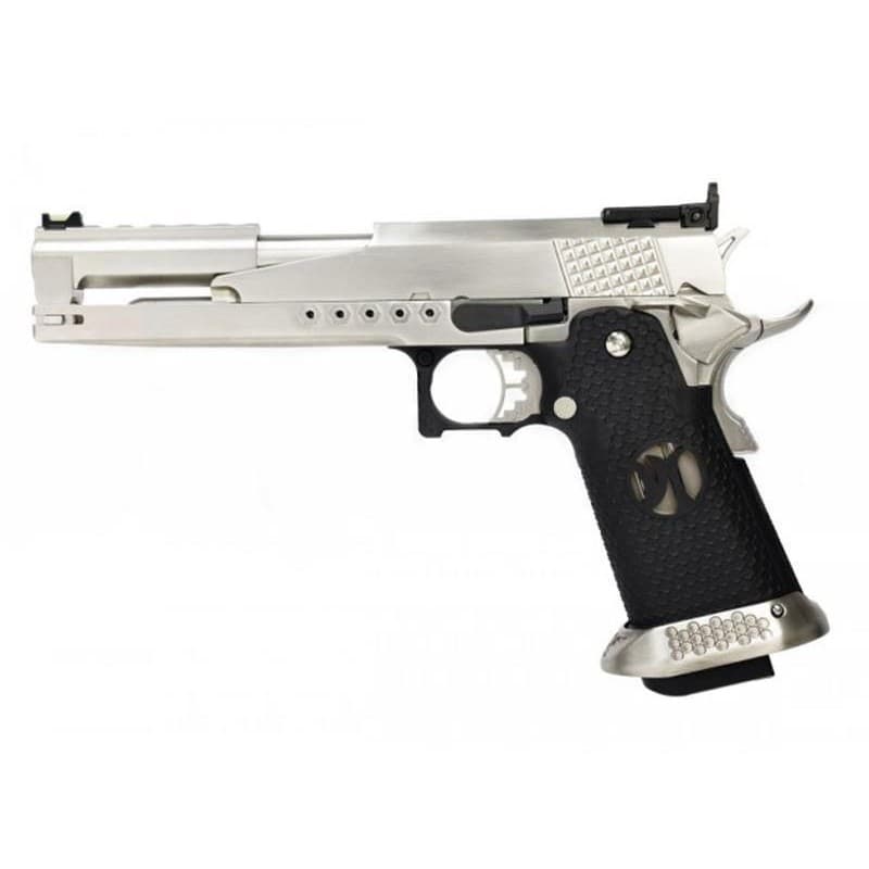 Custom 'Race Guns' Hi-CAPA GBBP (Dragon Silver Slide – Grips – AW-HX2201)