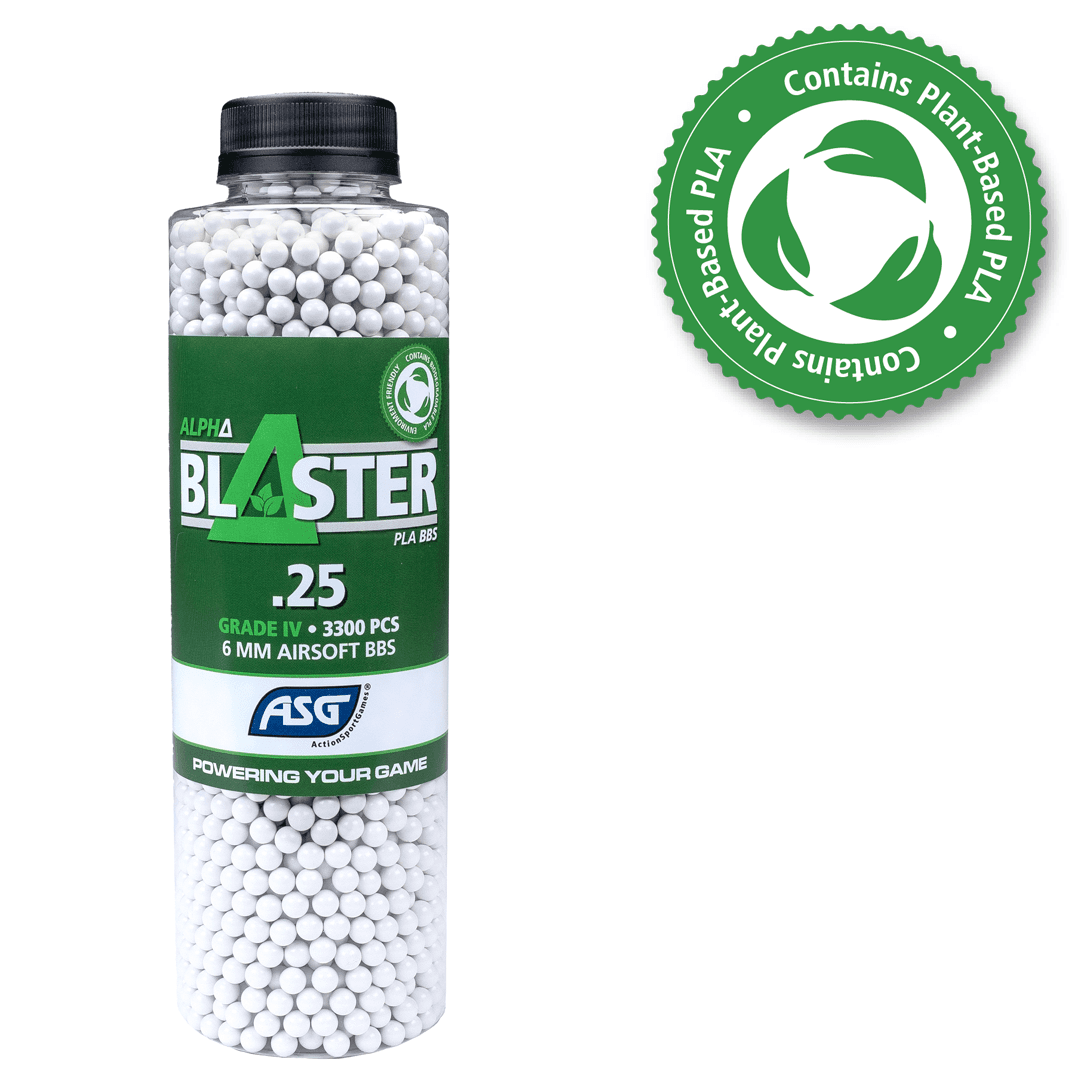Alpha Blaster Bio PLA Airsoft BB’s 0.25g 3300 X 1 Bottle