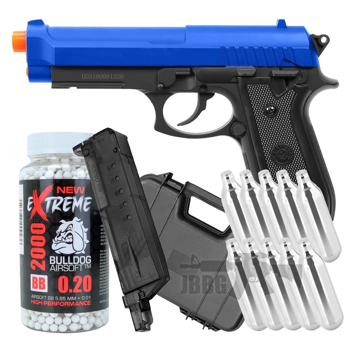 Offer PT92 CO2 Airsoft Pistol Blue