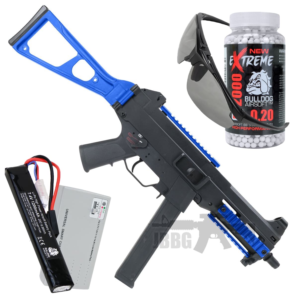 Bundle Offer UMC AEG SMG Classic Army CA043P Airsoft Gun Blue