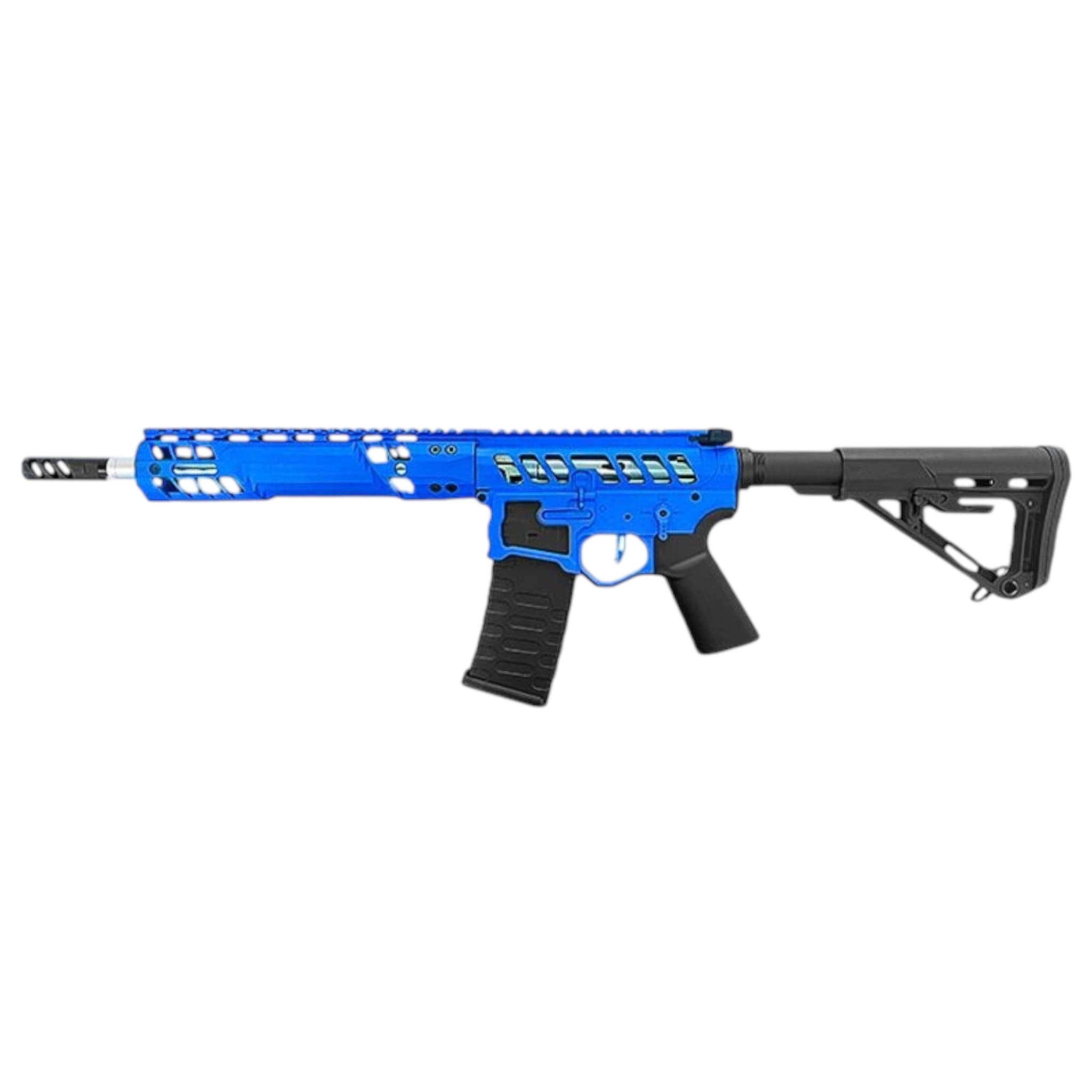 F1 Firearms SBR AEG Rifle with RS-3 Stock (Silver Edge Gearbox/eSE Electronic Trigger – Blue – eSBR-BLS-3)