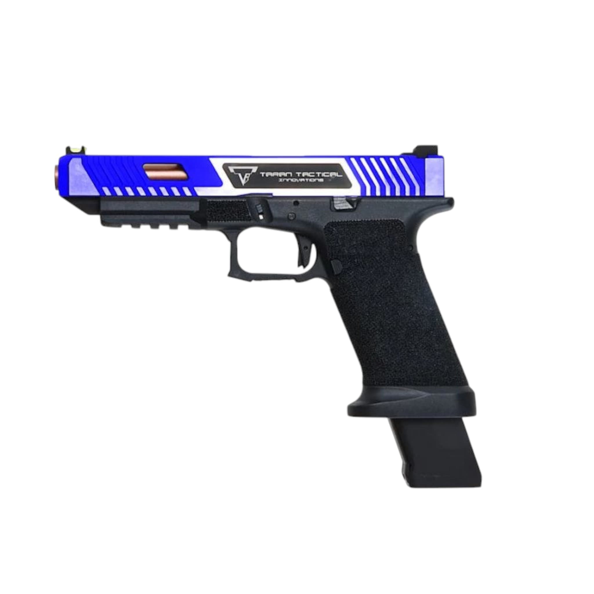 x TTI 34 Series Custom Combat Master Slide with OMEGA Frame pistol (Gas – Dual Tone – By APS – 102070) Blue