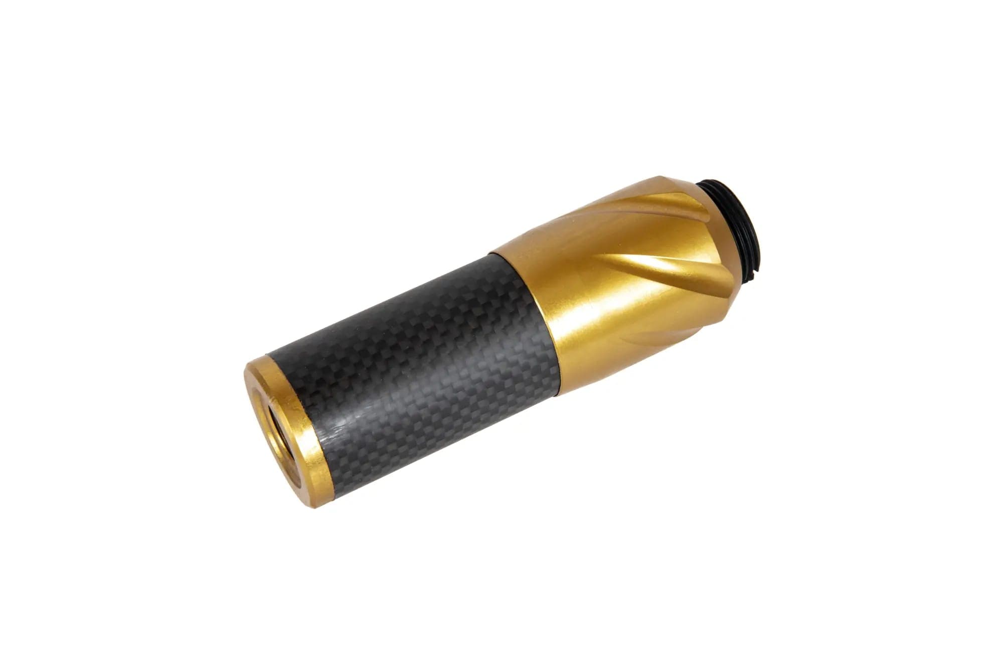 SILENZIATORE DSL2 IN FIBRA DI CARBONIO 100MM – GOLD – CORE AIRSOFT ITALY