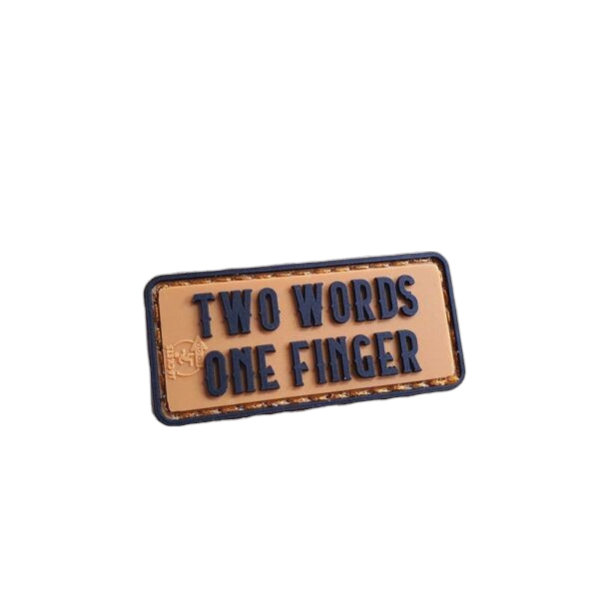 Two Words One Finger Micro 3D Rubber Patch – Coyote Brown