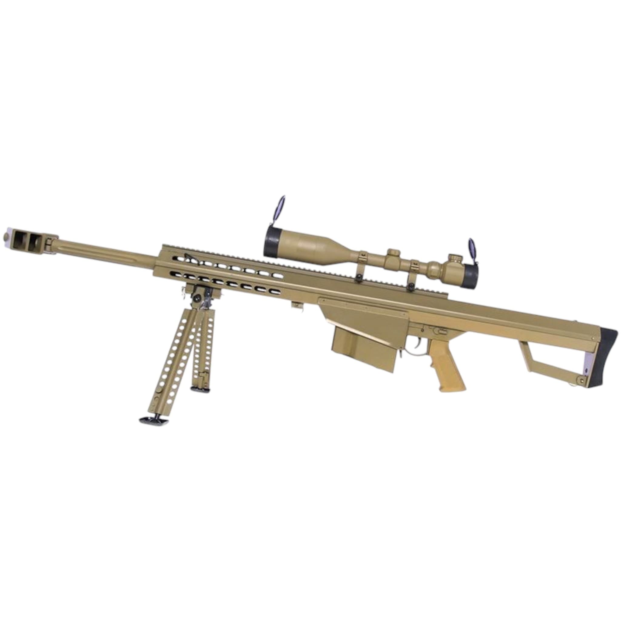 Barrett M82A1 Electric AEG Sniper Rifle Compact with Scope and Bipod (SW-02CQB-A-TN)