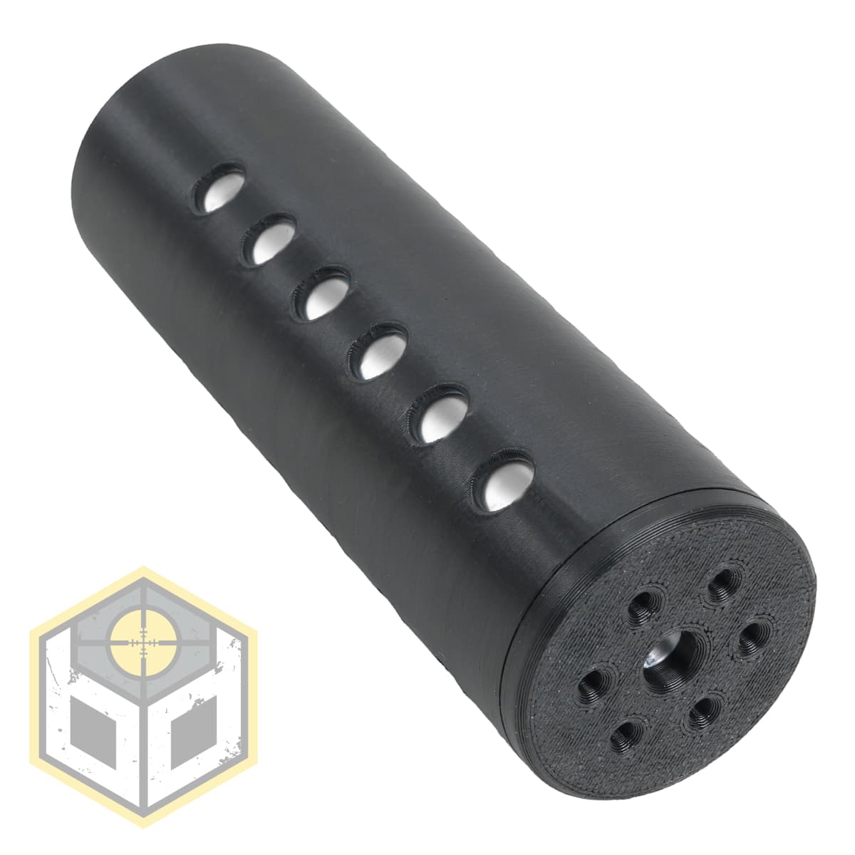 Modular Airsoft Gun Moderator with Removable Silver Bafflers 14mm CCW (BB1S) 026