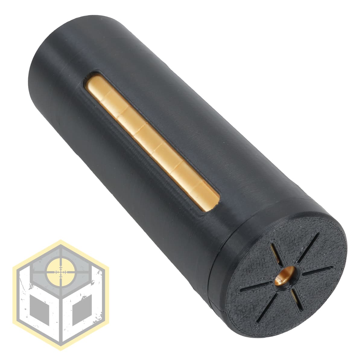 Modular Airsoft Gun Moderator with Removable Gold Bafflers 14mm CCW (BB2G) 026