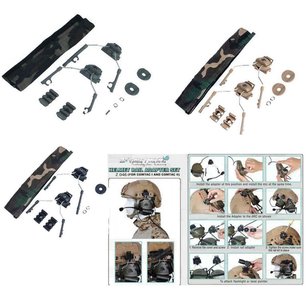 Helmet Rail Adapter For Radio Comtac I/II